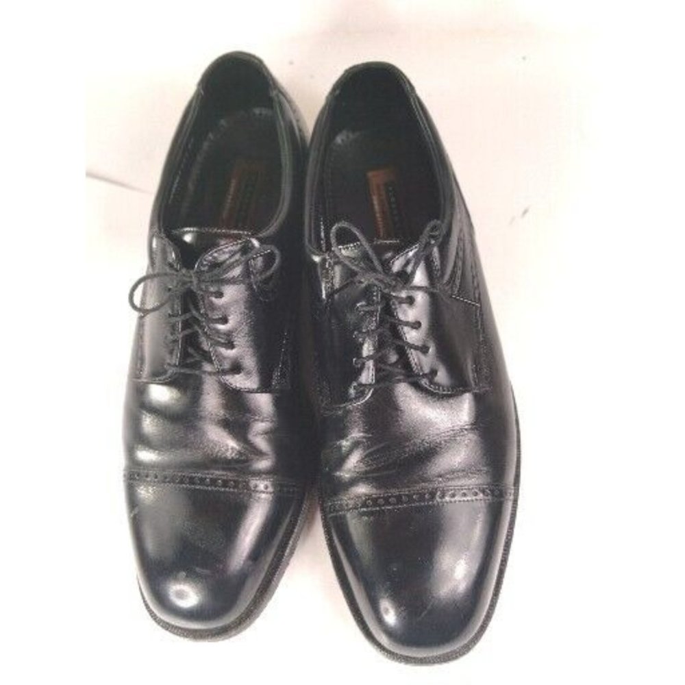 Florsheim‎ Mens Canton Black Cap Toe Oxfords Shoes 12 Medium (D) with Box - Picture 12 of 12